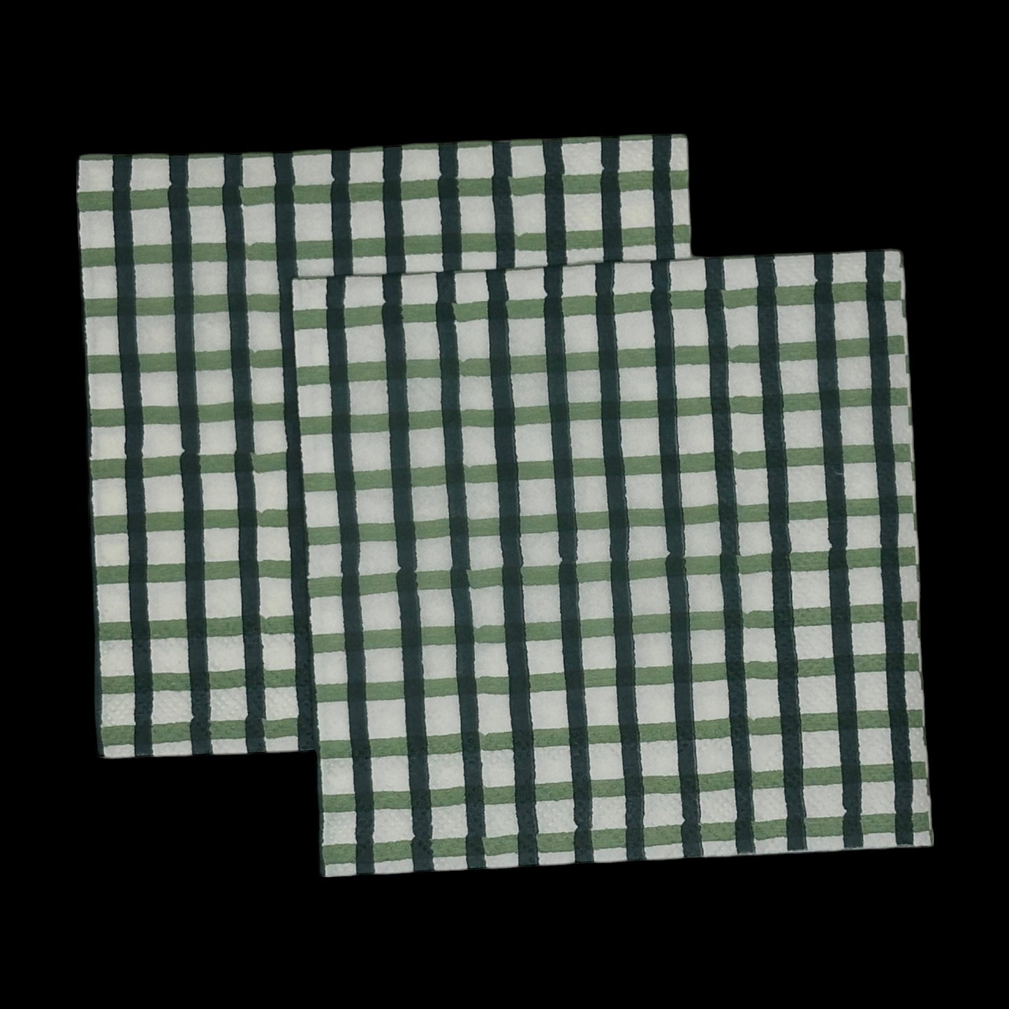 Decoupage Napkins Green White Christmas Plaid Light Dark Holiday Crafts