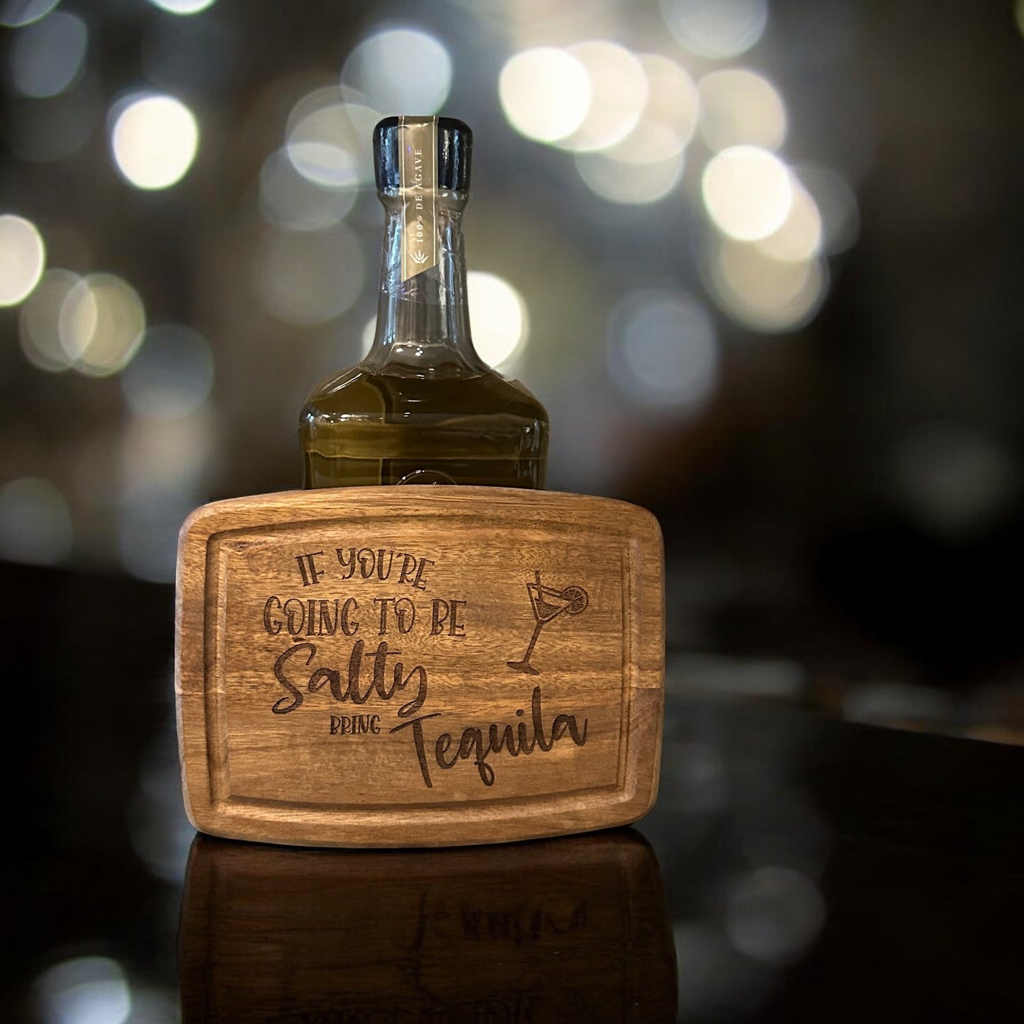 Si vas a estar salado, lleva tequila Tabla de cortar de madera para barra de cócteles