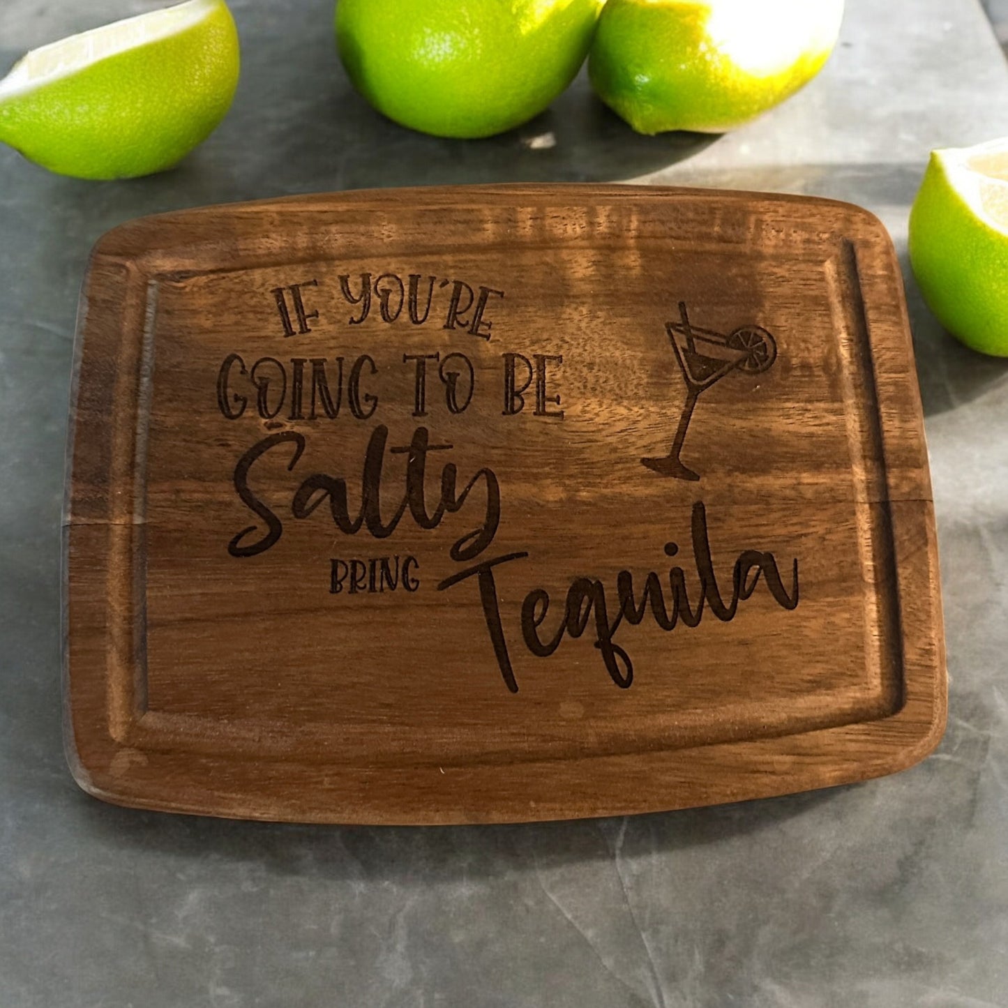 Si vas a estar salado, lleva tequila Tabla de cortar de madera para barra de cócteles
