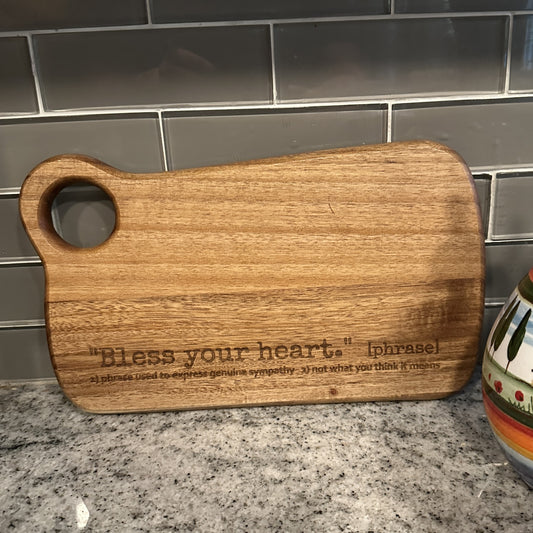 Tabla de cortar de madera Southern Charm - Bless Your Heart Kitchen Decor