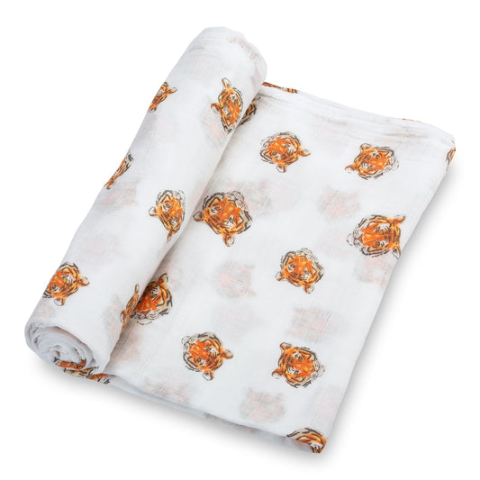 Tiger Baby Muslin Swaddle Blanket