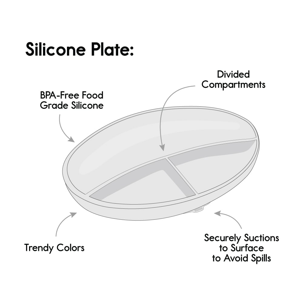Foodie® Suction Plate: Assorted Colors