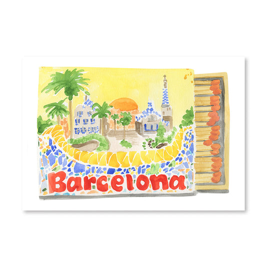 Barcelona Matchbook Art Print