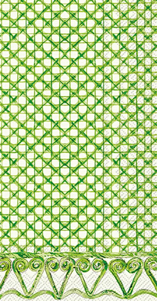 Botanical Cane Green Guest Decoupage Napkins – 8.5” x 4.5” (Set of 2)
