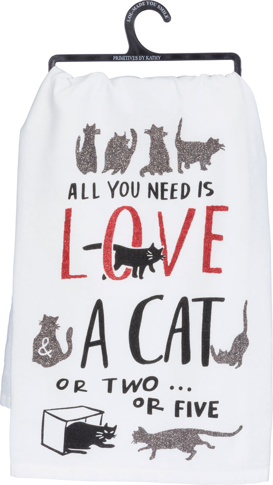Todo lo que necesitas es amor y un gato o dos Toalla de cocina