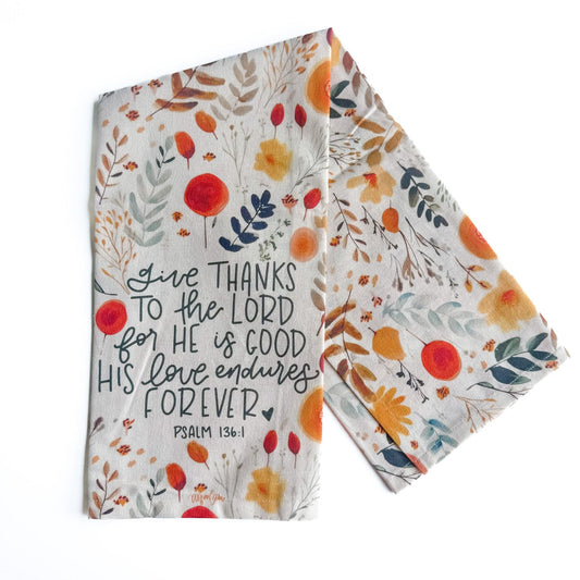 Give Thanks Tea Towel