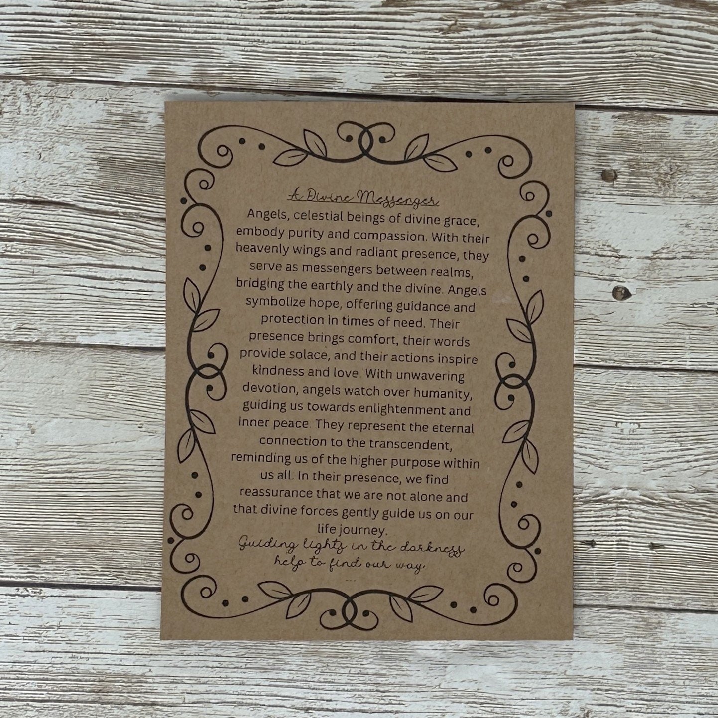 Divine Messenger Angel Wood Story Ornament Car Charm Hang Tag | Gift for Worship Leader