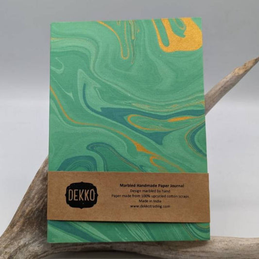 Jade & Gold Marbled Paper Journal