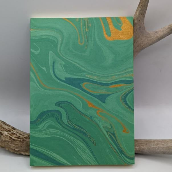 Jade & Gold Marbled Paper Journal
