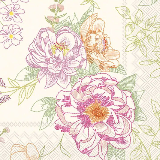 In Full Bloom Pink Cocktail Decoupage Napkins – 5” x 5” (Set of 2)