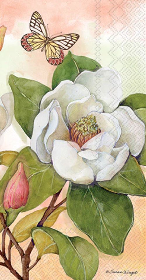 Magnolia Grace Guest Decoupage Napkins – 8.5” x 4.5” (Set of 2)