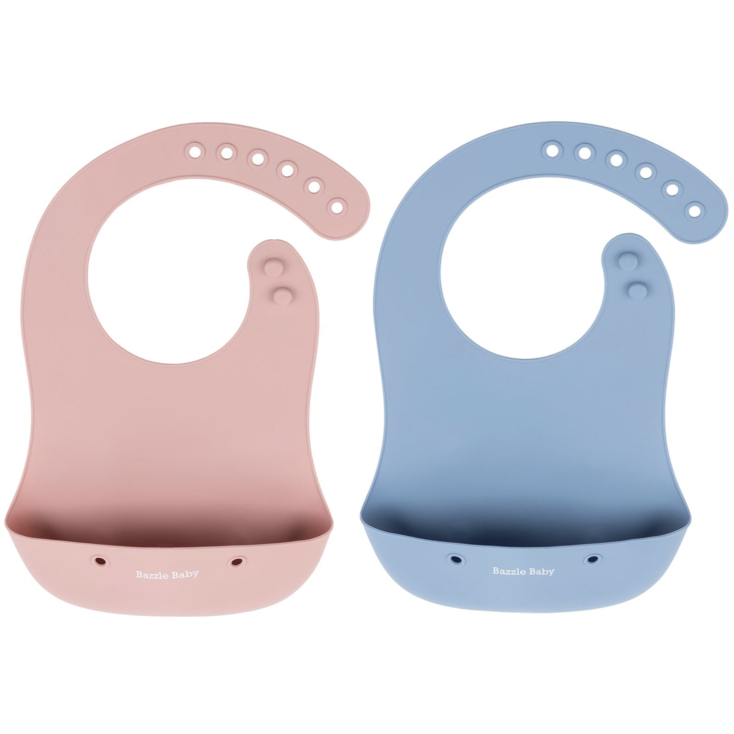 Foodie® Roll Up & Button Closed Bib 2-Pack: All Silicone