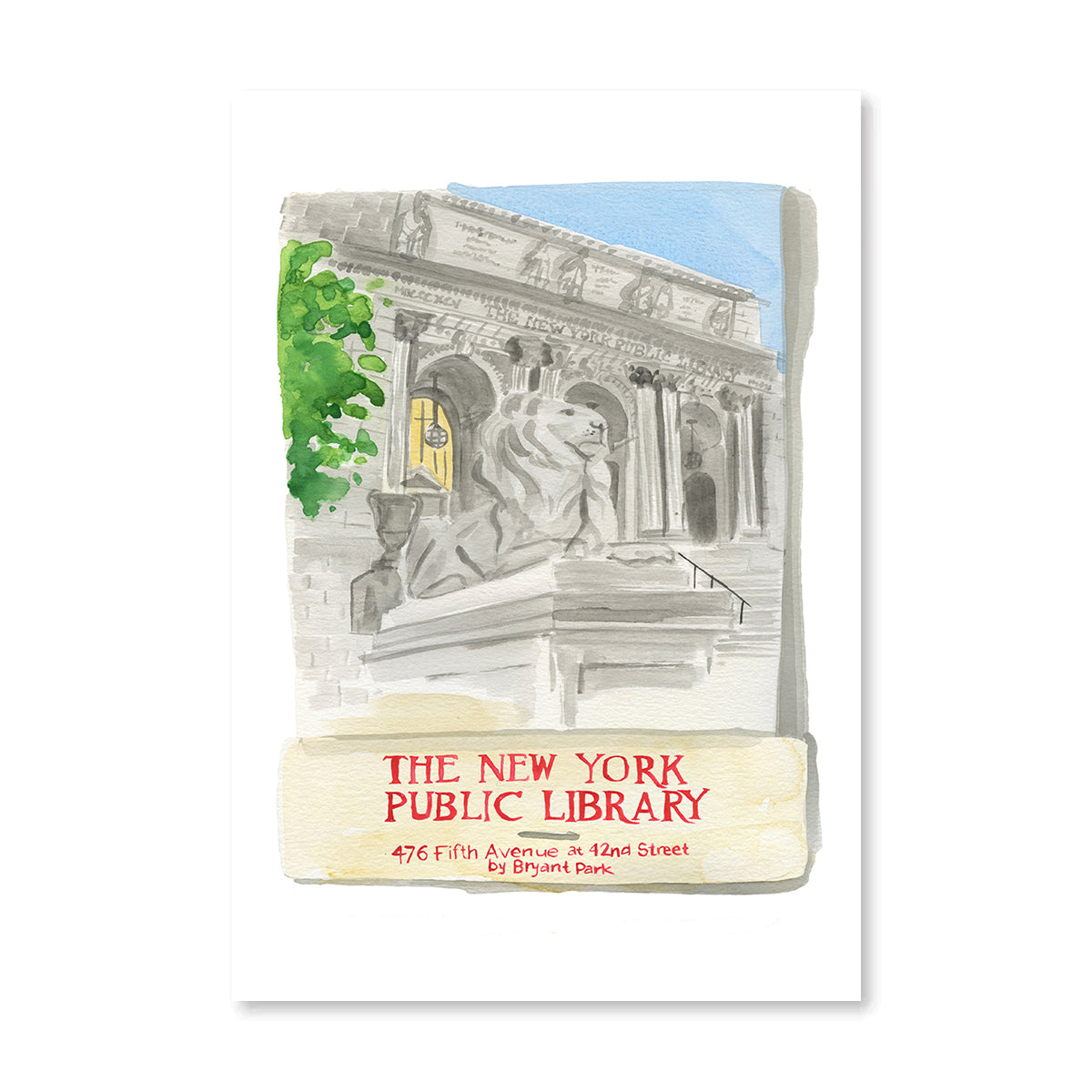 NY Public Library Matchbook Art Print