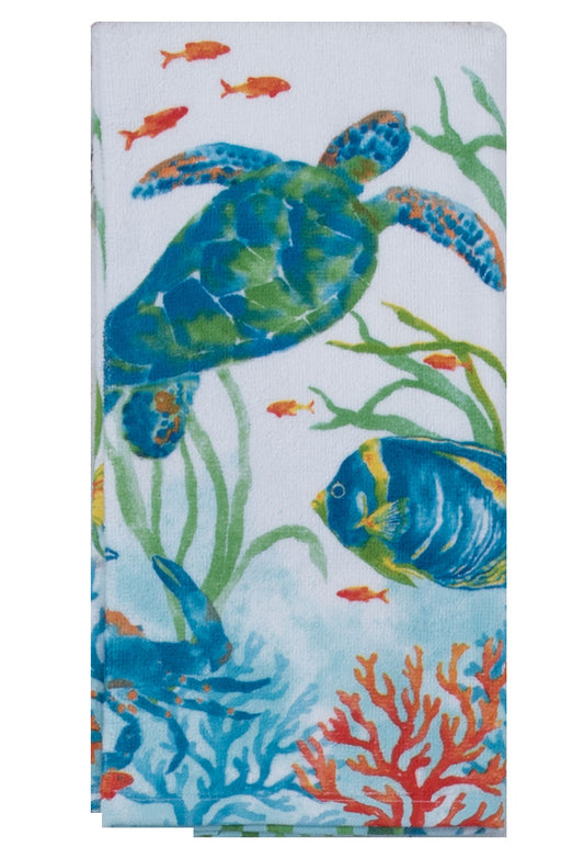 Toalla de rizo para secar platos de cocina con diseño de tortuga marina