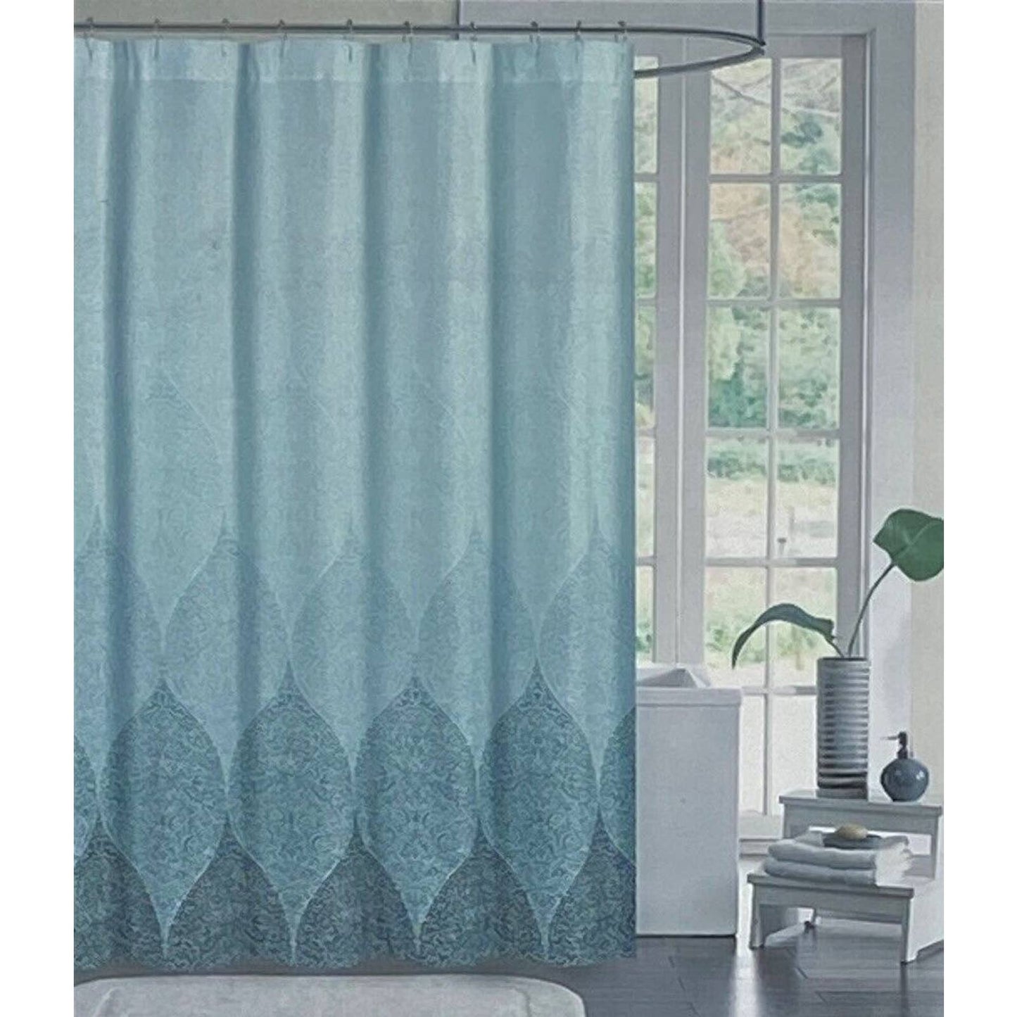 Tahari Stamped Ombre Shower Curtain