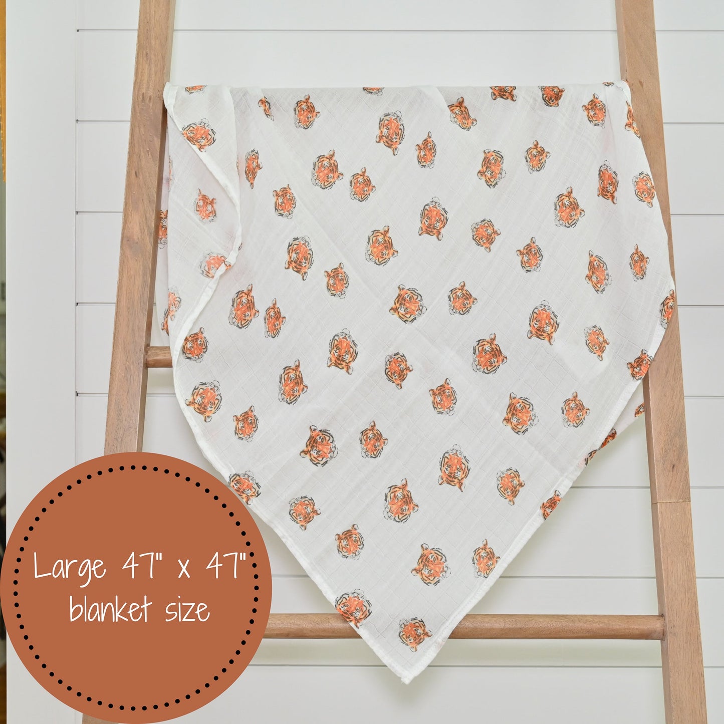 Tiger Baby Muslin Swaddle Blanket
