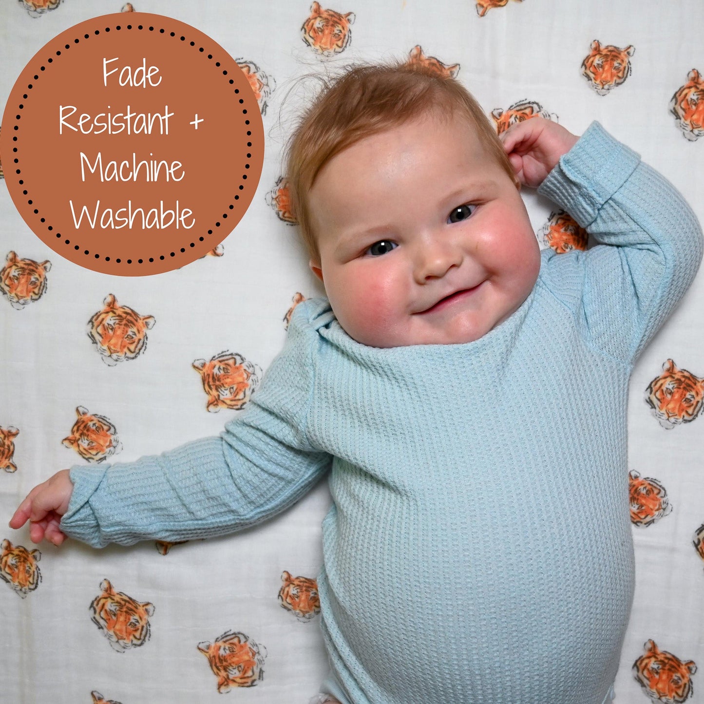 Tiger Baby Muslin Swaddle Blanket