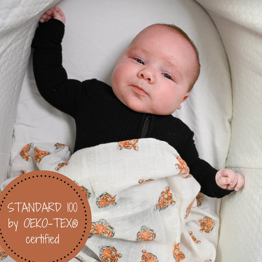 Tiger Baby Muslin Swaddle Blanket
