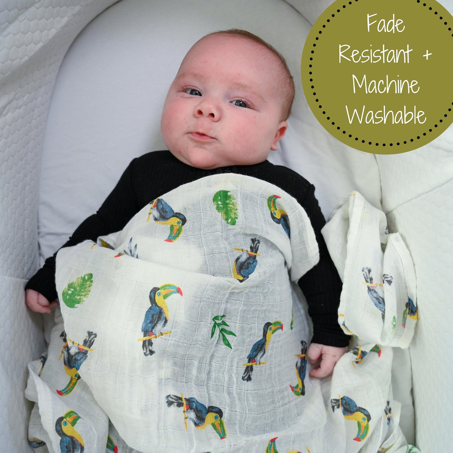 Toucan I Am Baby Muslin Swaddle Blanket