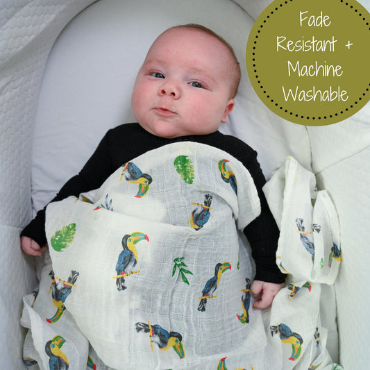 Toucan I Am Baby Muslin Swaddle Blanket
