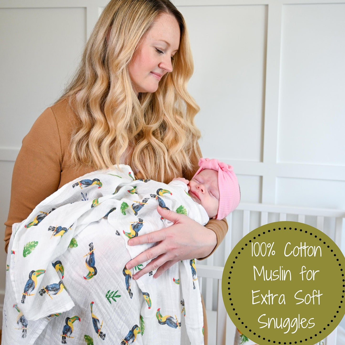 Toucan I Am Baby Muslin Swaddle Blanket