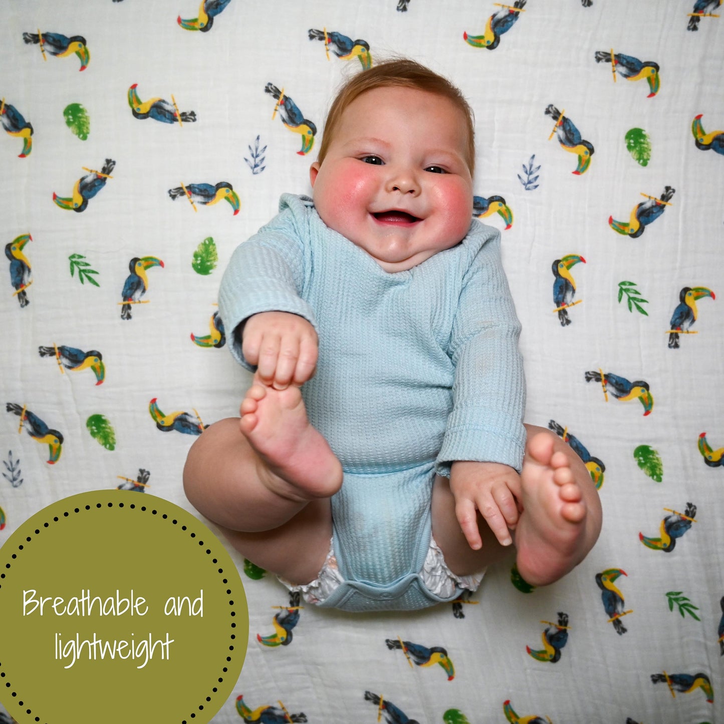 Toucan I Am Baby Muslin Swaddle Blanket