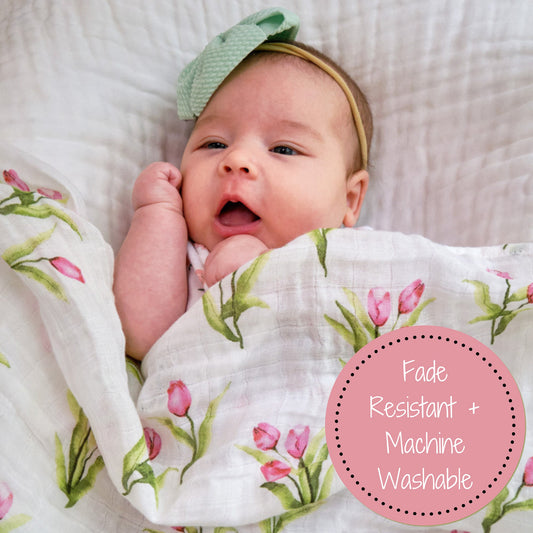 Tulip Garden Baby Muslin Swaddle Blanket