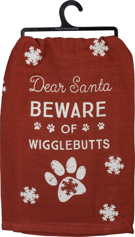 Paño de cocina "Querido Papá Noel: ten cuidado con los Wigglebutts"