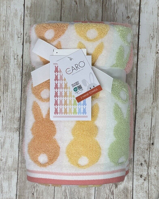 Toallas de mano con diseño de conejito en tonos pastel